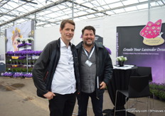 Henrik Romme of Butterfly Garden with Brian Borup of Gasa, who was visiting the trials.